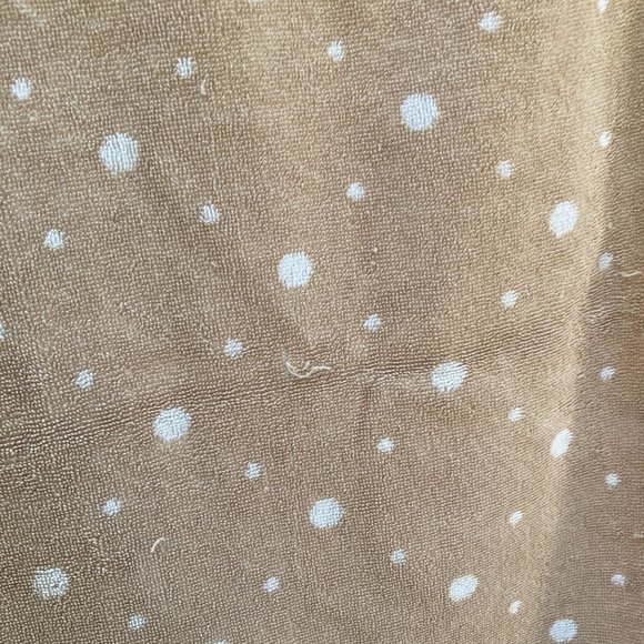 Vintage 60s FIELCREST FLORAL Polka Dot Tan White Bath TOWEL - Picture 4 of 7